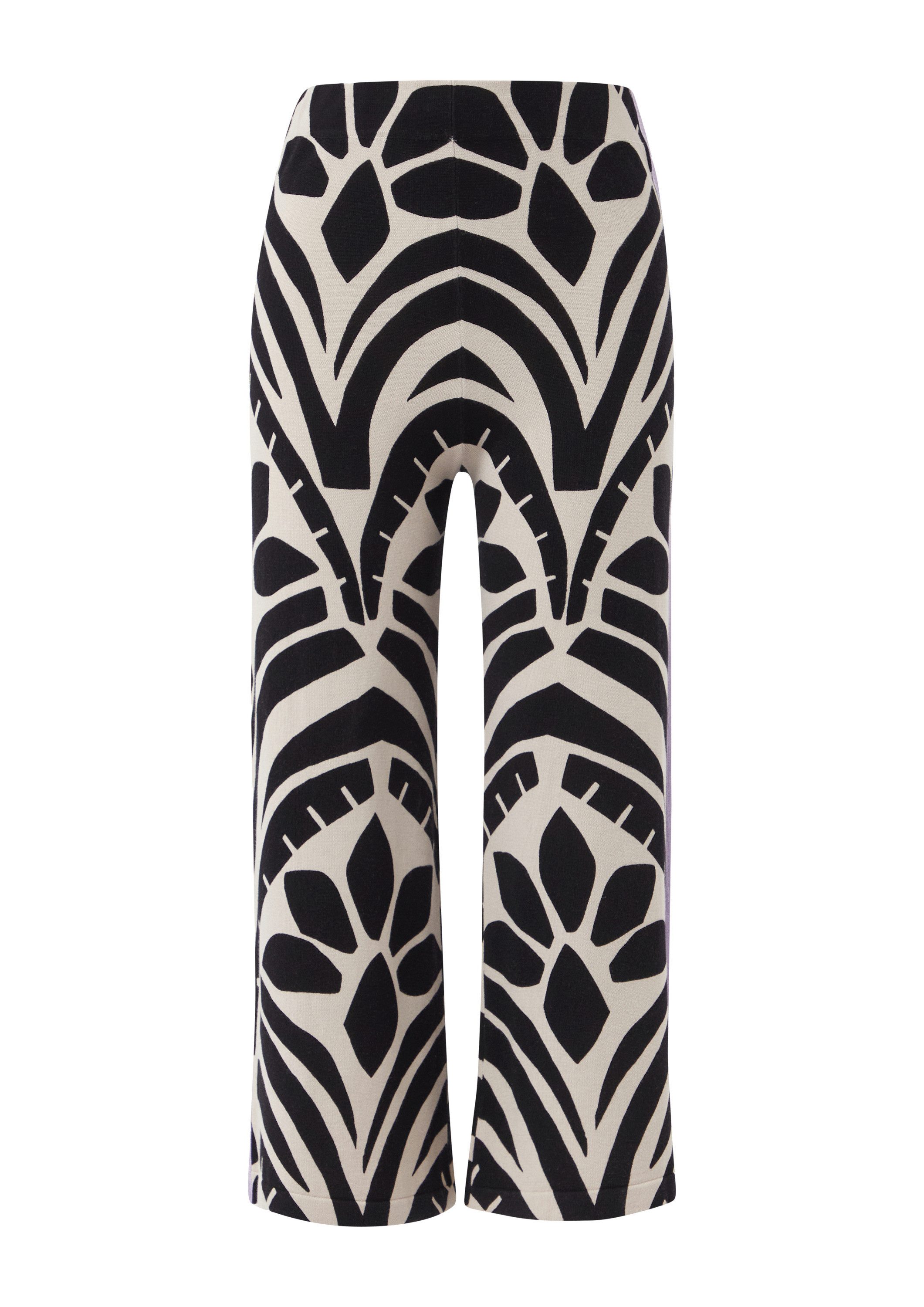comma Culotte Hose Culotte aus Feinstrick mit Kontrastdetails günstig online kaufen