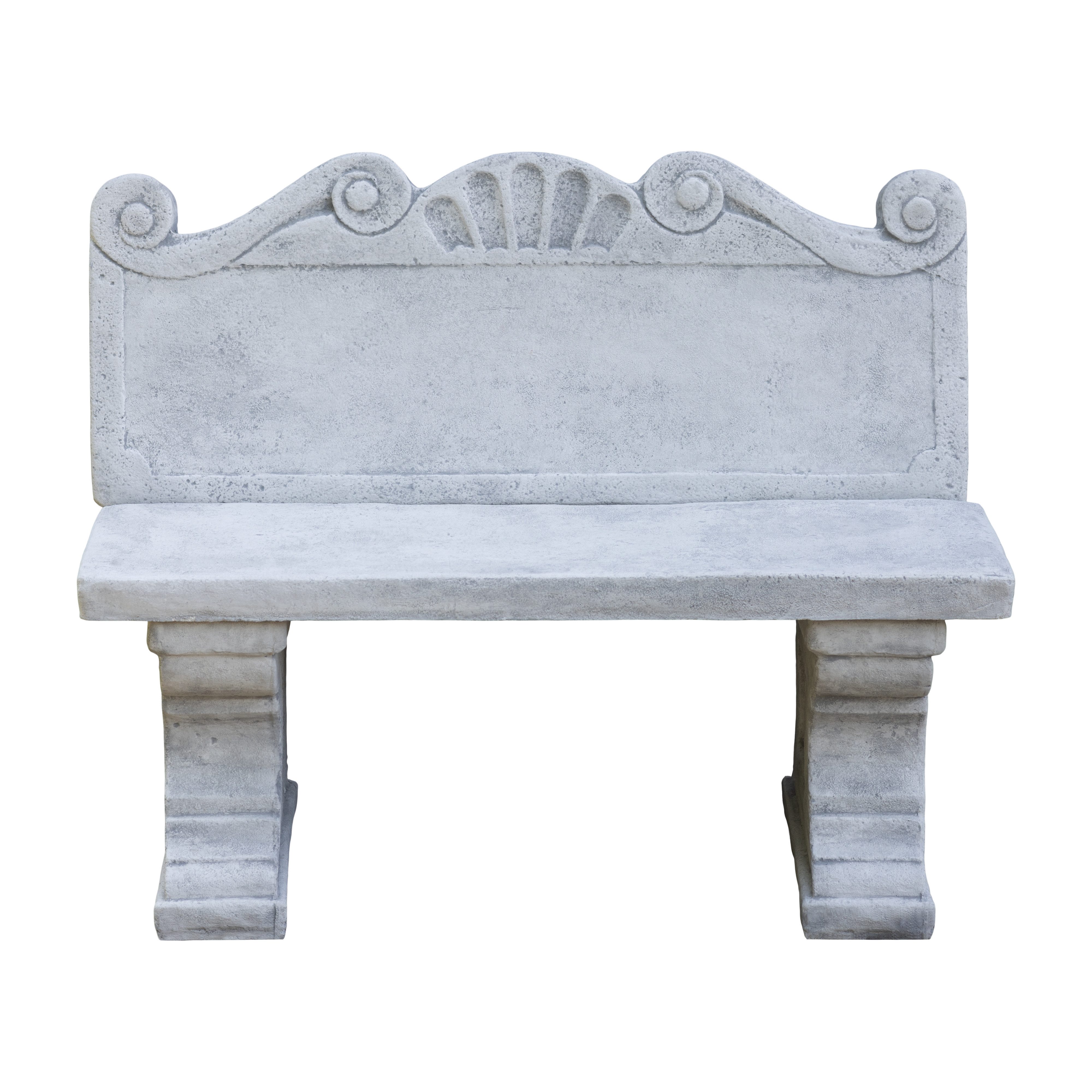 gartendekoparadies.de Gartenbank Antike Steinbank mit Rückenlehne 119 x 66 x 96 cm Höhe, 241 kg, Frostsicher
