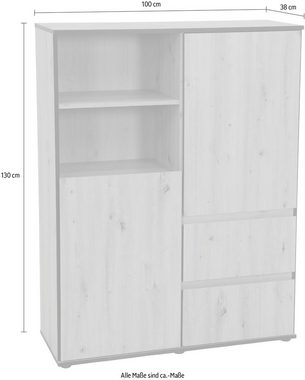 HELA Highboard Ariana, mit angeschrägten Griffmulden, Breite 100 cm