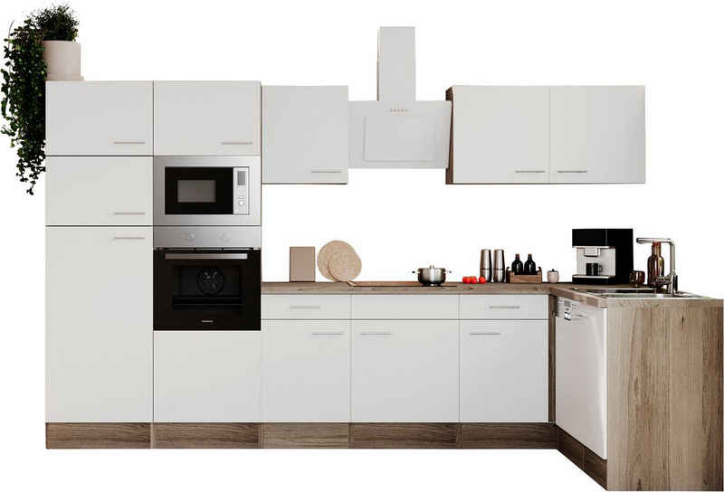 RESPEKTA Küchenzeile Oliver, Breite 340 cm, wechselseitig aufbaubar