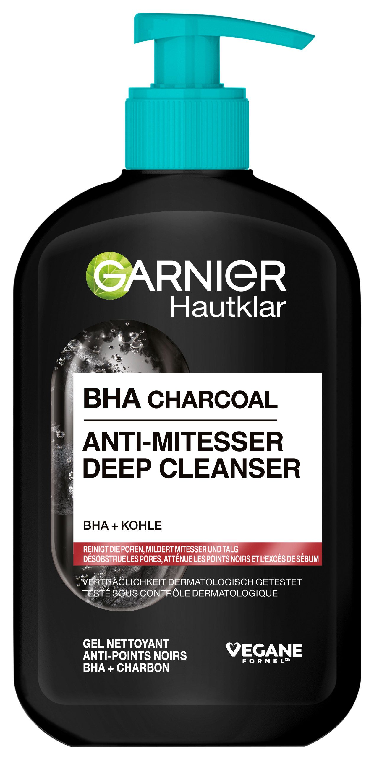GARNIER Gesichtsreinigungsgel GARNIER SKIN ACTIVE BHA CARBON CLEANSER ANTI-MITTESSER, für unreine und zu Akne neigende Haut, zum Entfernen von Make-up