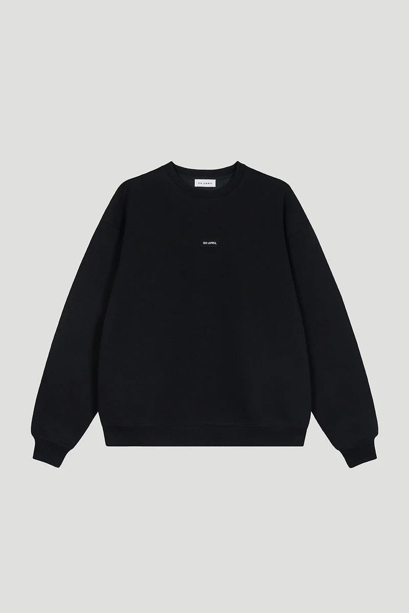 OH APRIL Rundhalspullover Oversized Sweater Black