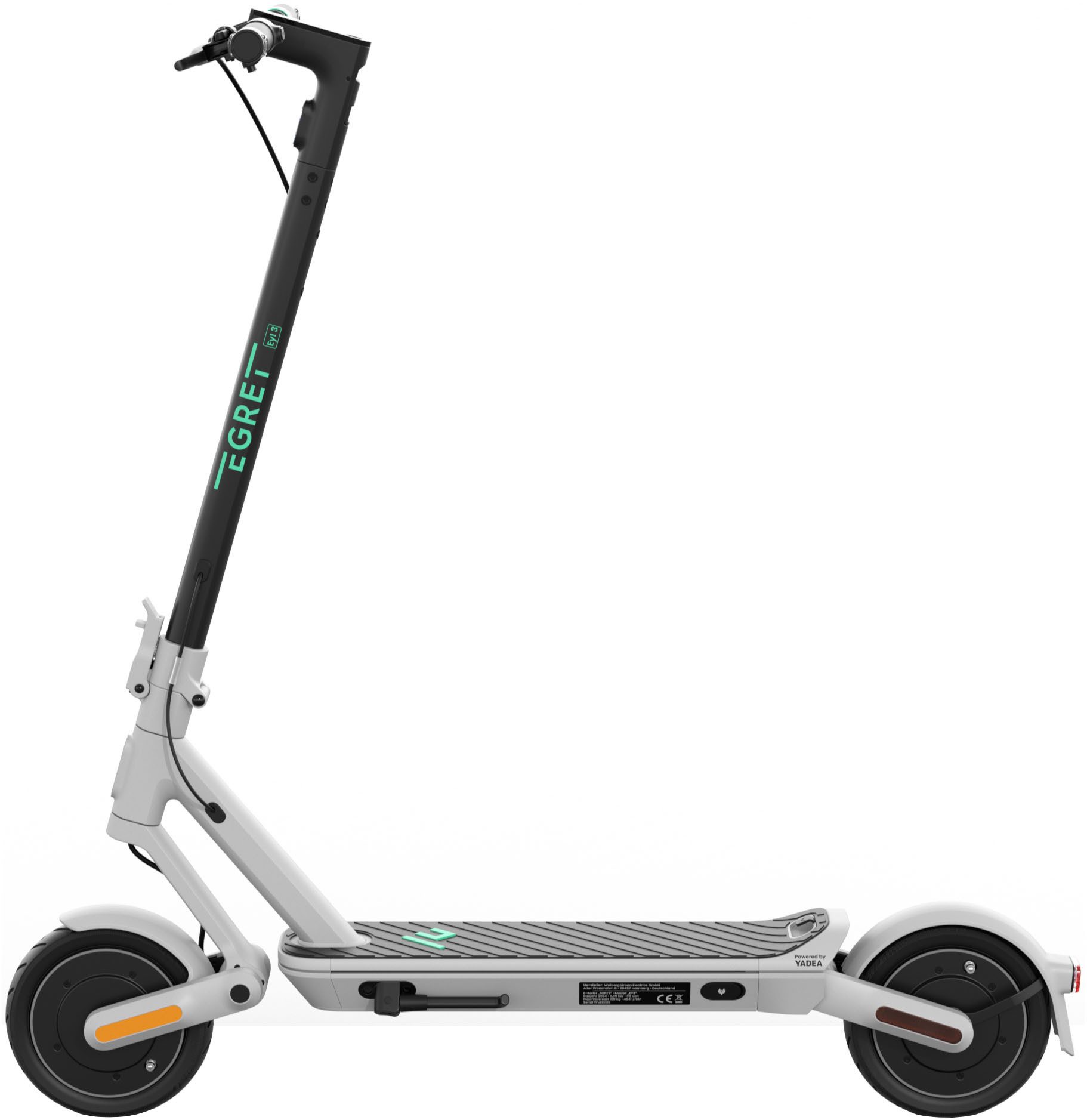 Egret E-Scooter Egret Ey! 3, 350 W, 20 km/h, (ABE, Ladegerät, Montagewerkzeug, Schrauben, Ventilverlängerung), Electric Scooter, mit Straßenzulassung, bis zu 30 km Reichweite