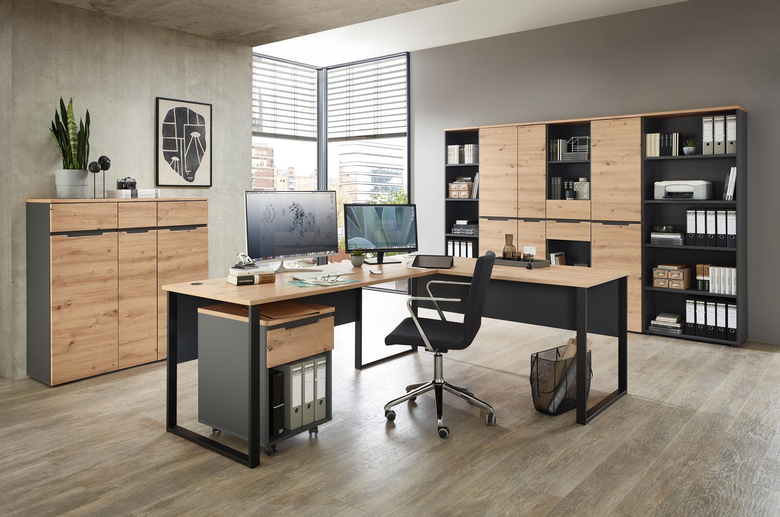 Innostyle Büromöbel-Set Komplettbüro MEMPHIS XI 9-teilig günstig online kaufen