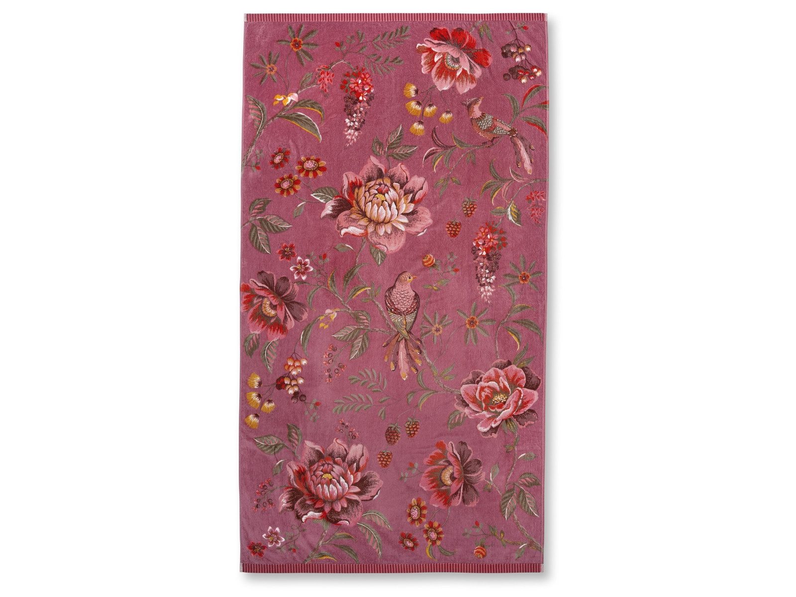 PiP Studio Strandtuch Secret Garden Strandtuch pink 100x180cm (1 Stück), 100% Baumwolle (336382)