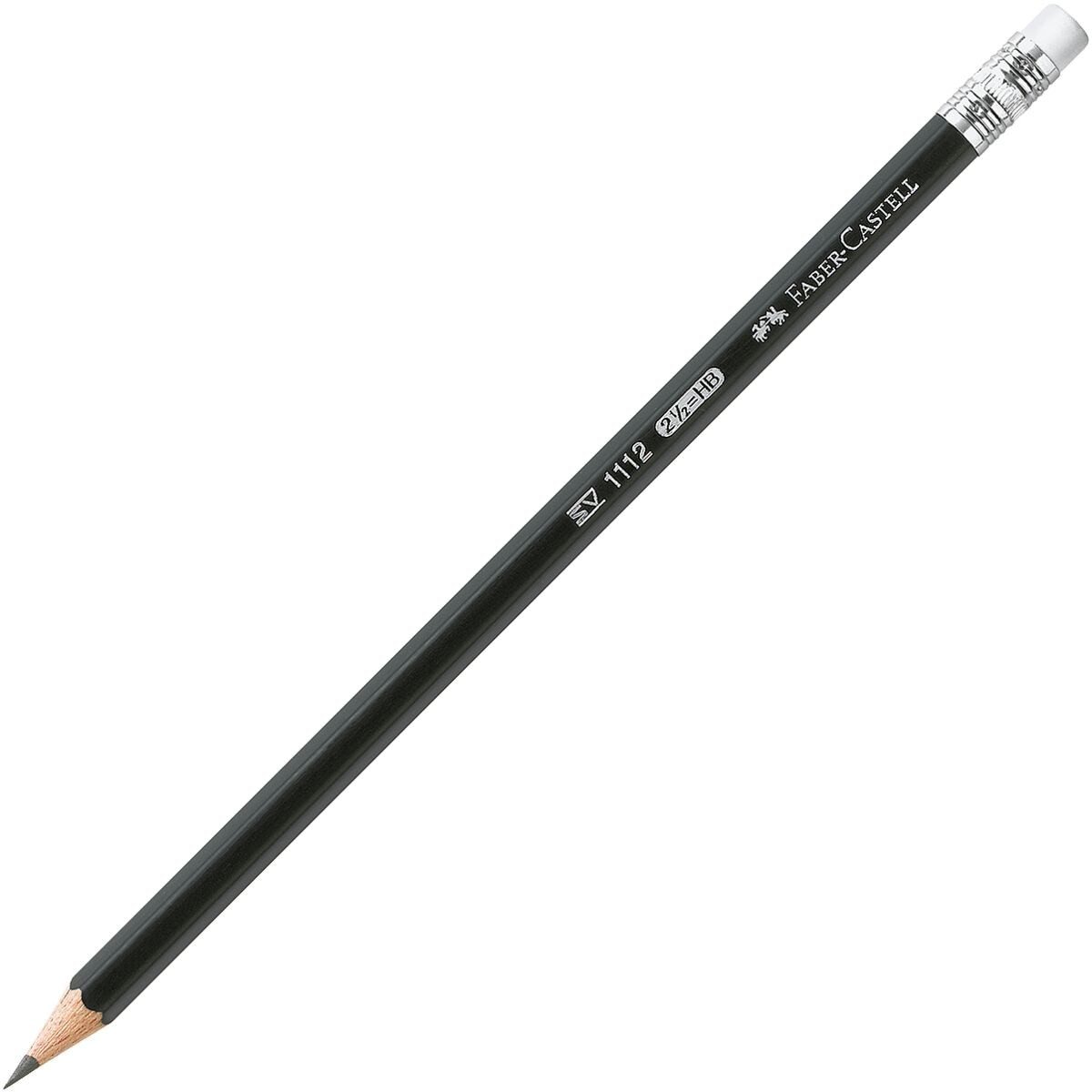 Faber-Castell Bleistift 1112, HB (mittelweich), Sechskant mit Radierer