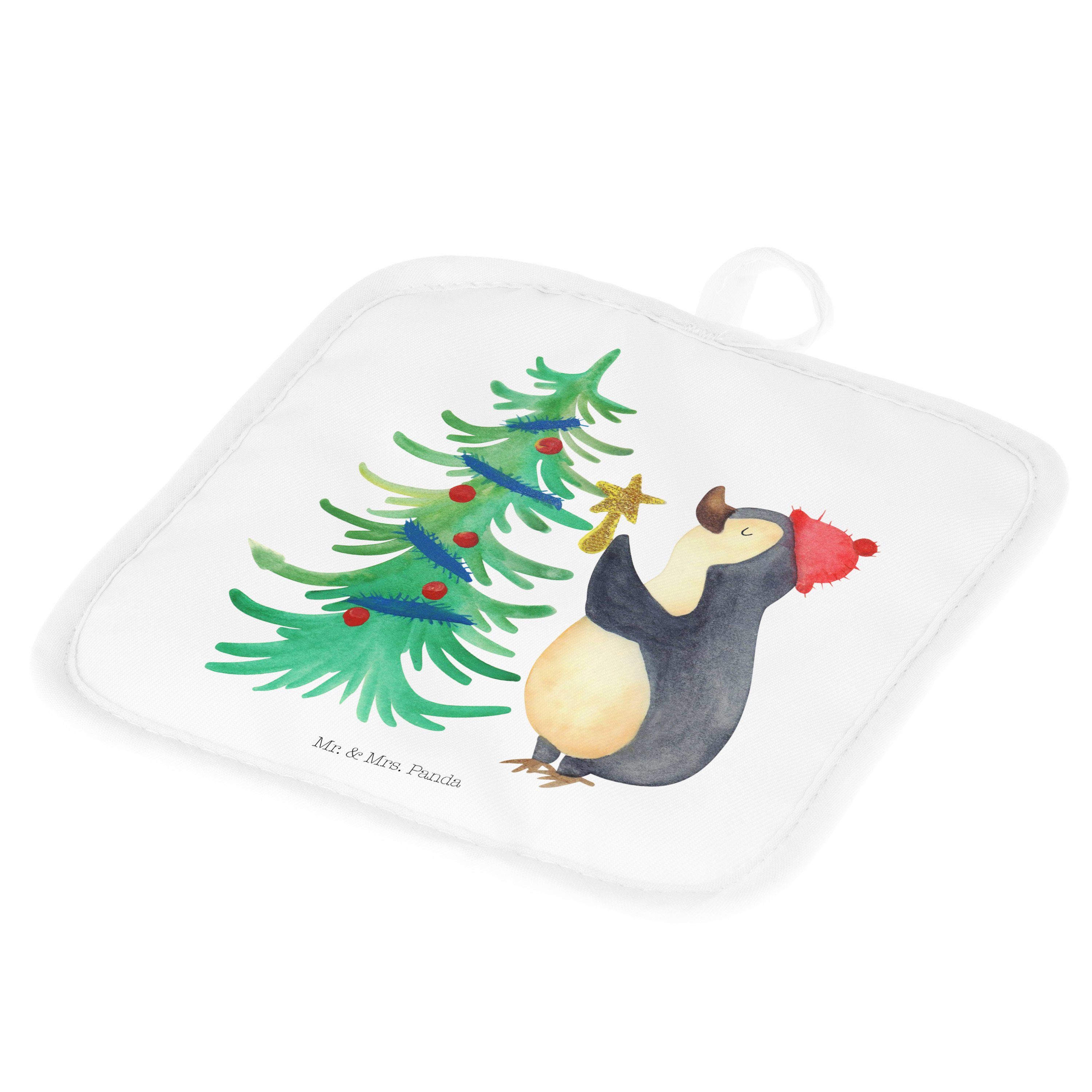 Mr. Weihnachtsbaum Weiß Nikolaus, - Topflappen Mrs. (1-tlg) & Panda - Geschenk, Pinguin Topfuntersetzer,