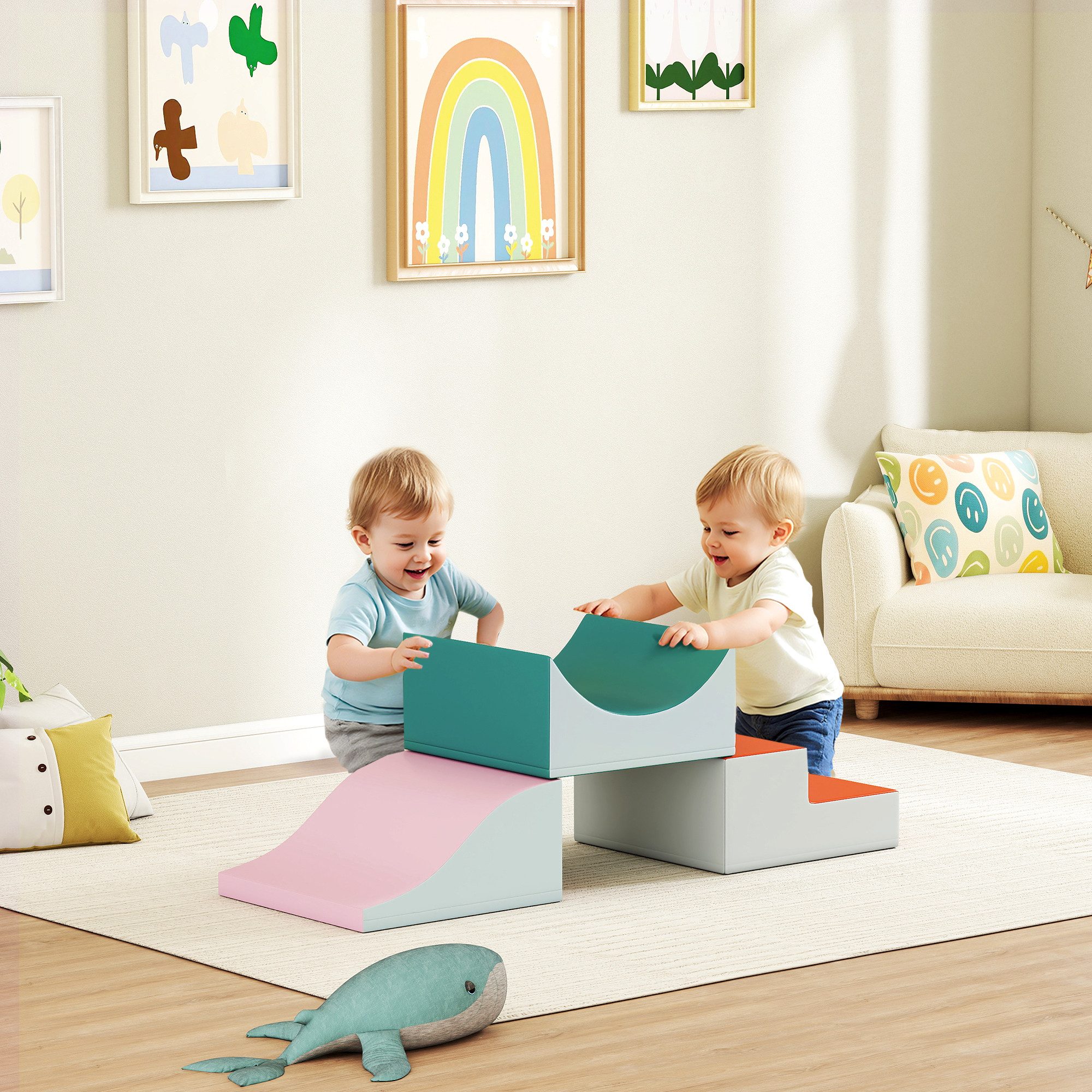 AIYAPLAY chaumstoff Bausteine Kinder 3 Stück Klettern Конструктора, (Großbausteine, 3 St., Baby Riesenbausteine), Bauklötze Kunstleder Mehrfarbig