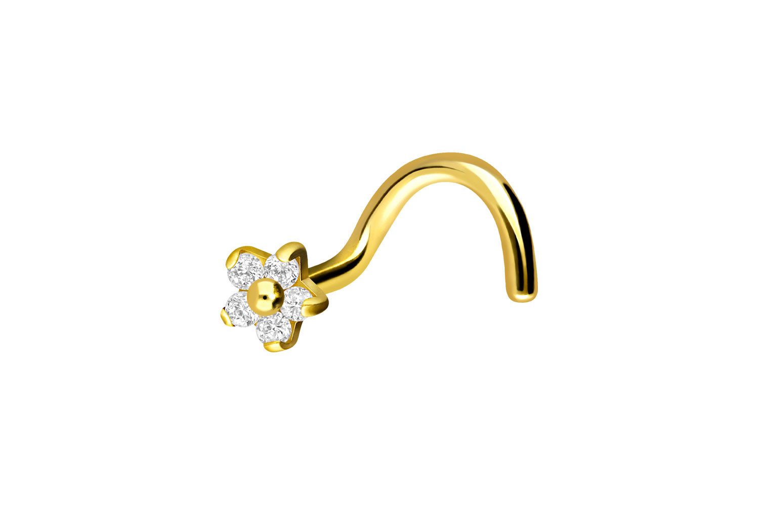 PIERCINGLINE Nasenpiercing Chirurgenstahl Nasenstecker Spirale KRISTALLBLUM günstig online kaufen