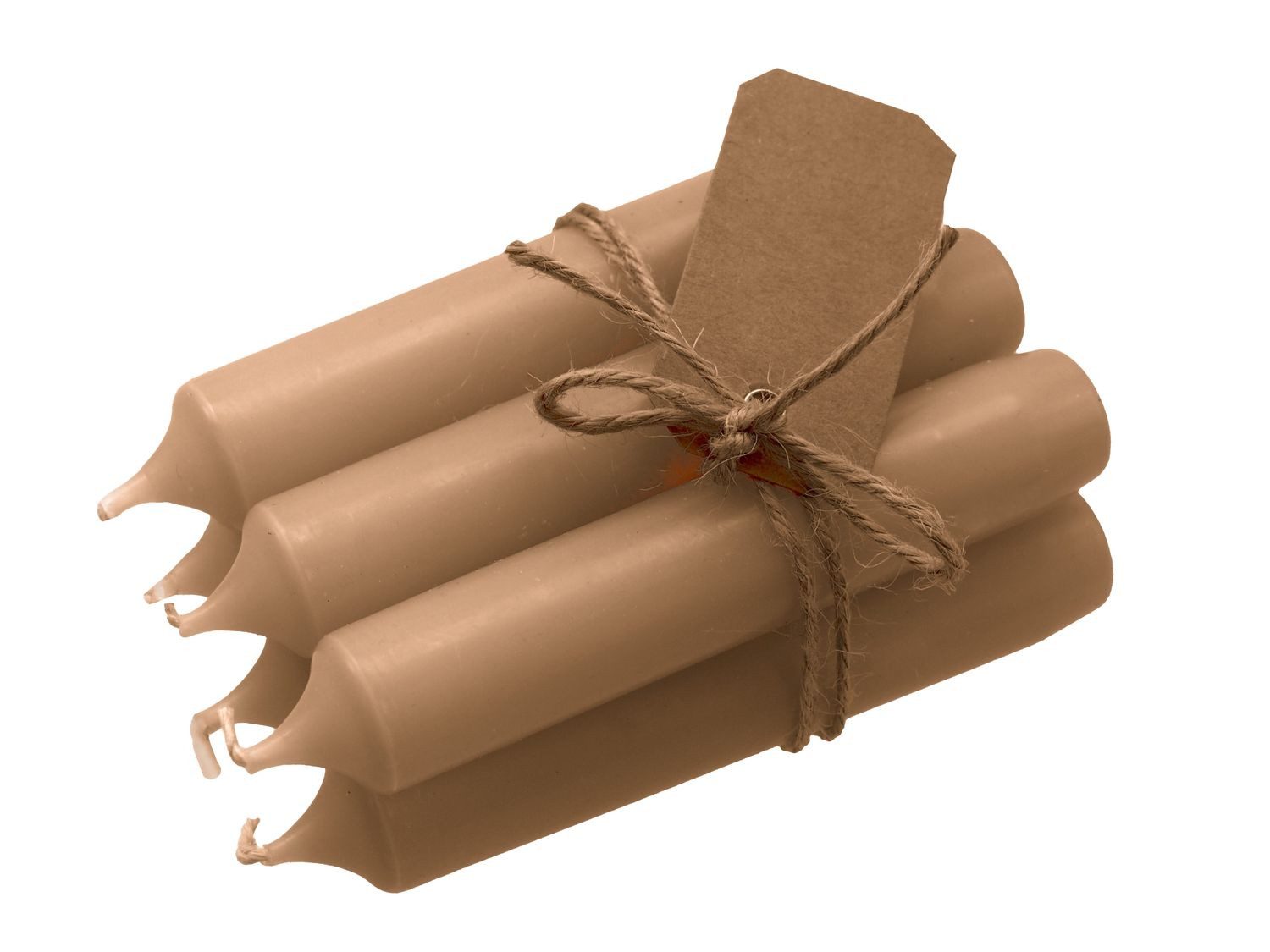 ZauberDeko Spitzkerze Stabkerzen Sand Beige Kerzen 12cm 6 Stk. Hochzeit Tischdeko Geburtstag