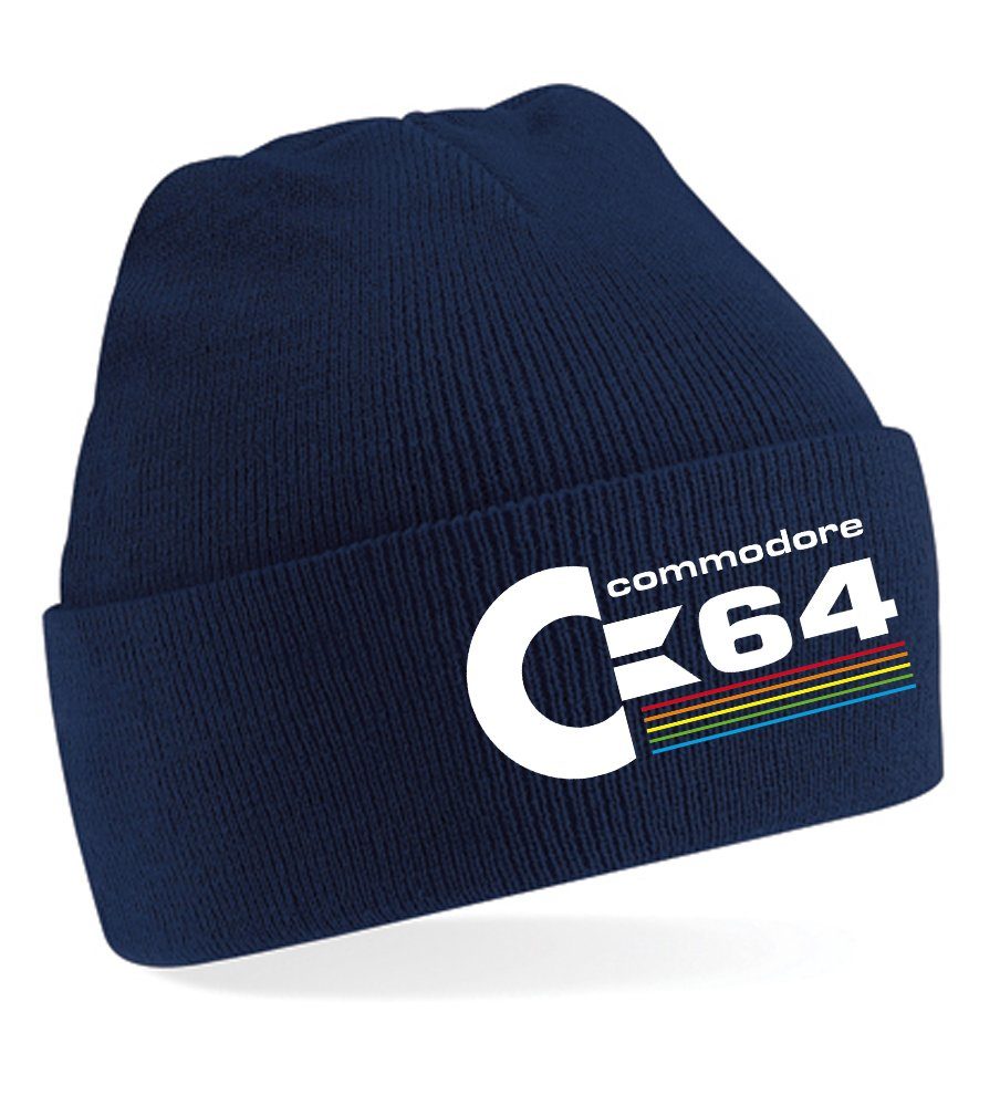 Brownie Beanie Navyblau Erwachsenen Unisex & Blondie Gaming Mütze Commodore Konsole 64