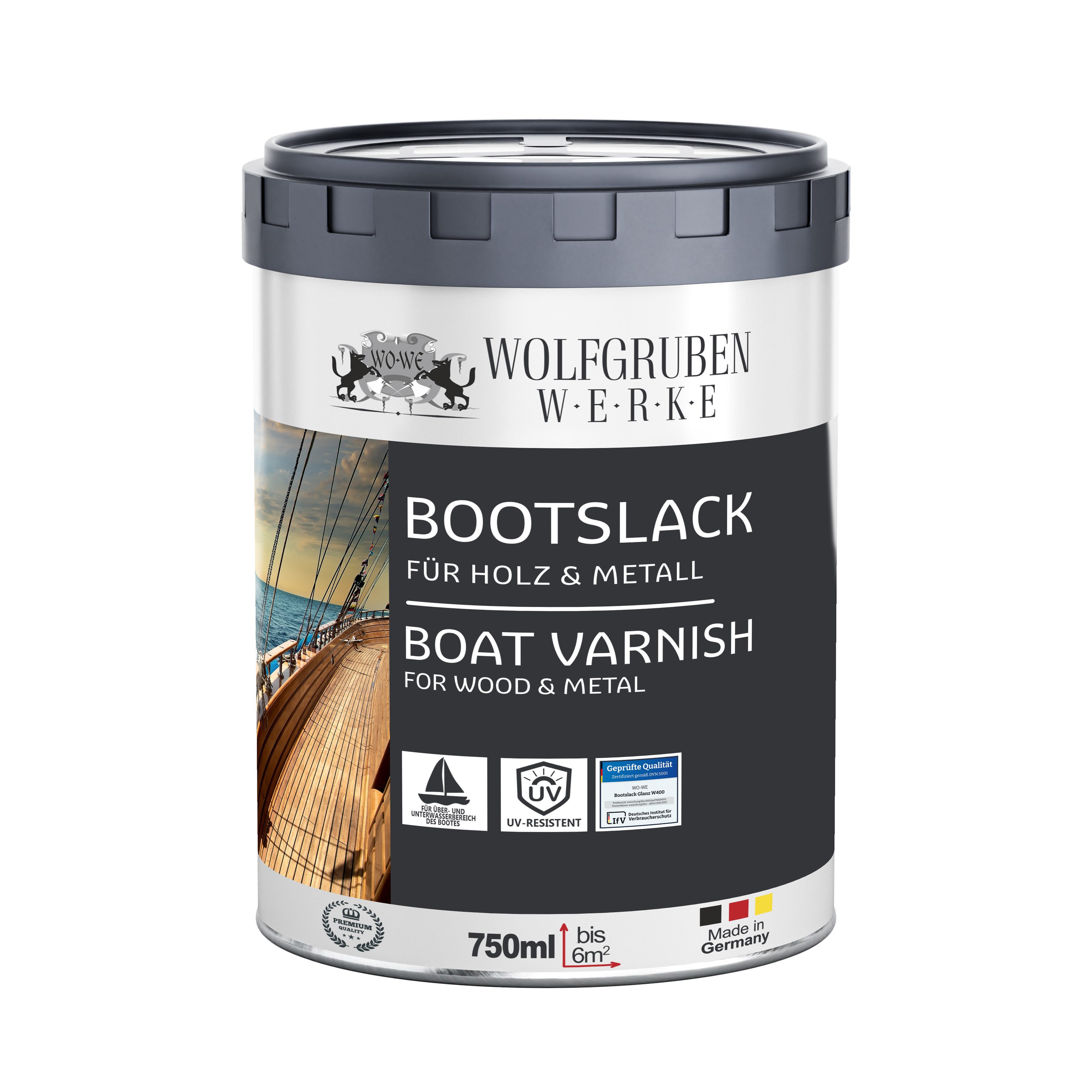 WO-WE Holzlack Bootslack Holzlack Yachtlack W400, 0,75-5L, Matt, Lösemittelbasis
