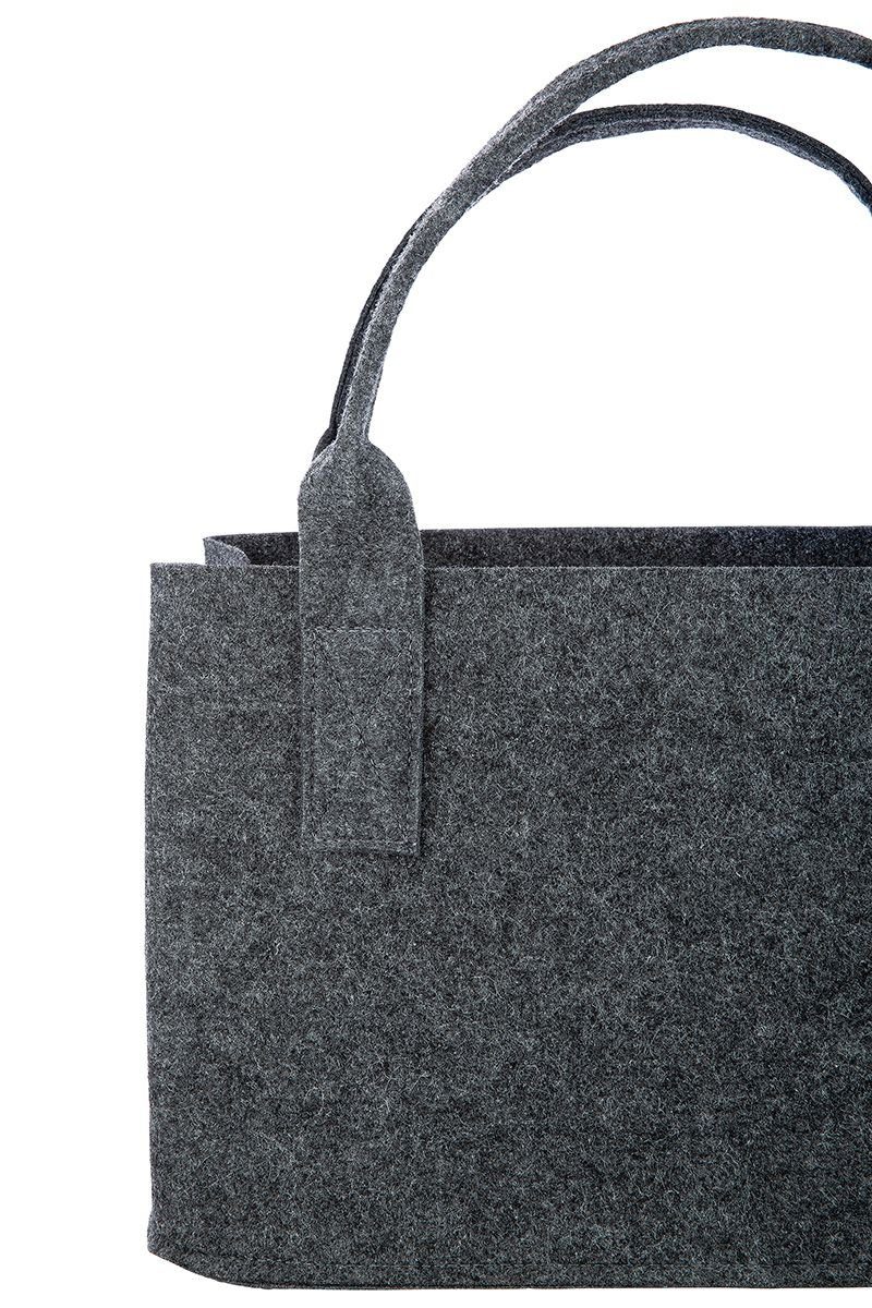 GILDE Shopper Filztasche Glueck Auf 2er Set grau 40 cm Ruhrpott Design