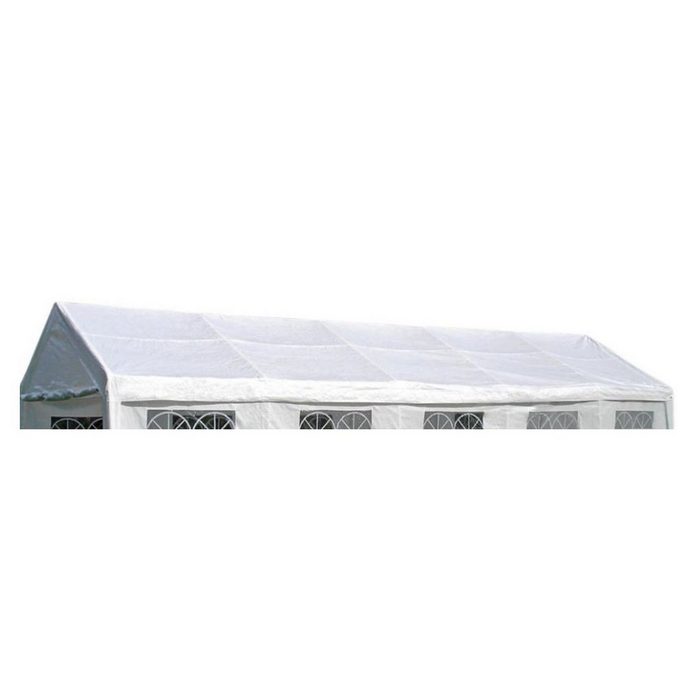 DEGAMO Pavillonersatzdach PALMA für Zelt 4x10 Meter PE weiss 180g/m² mit Spanngummis