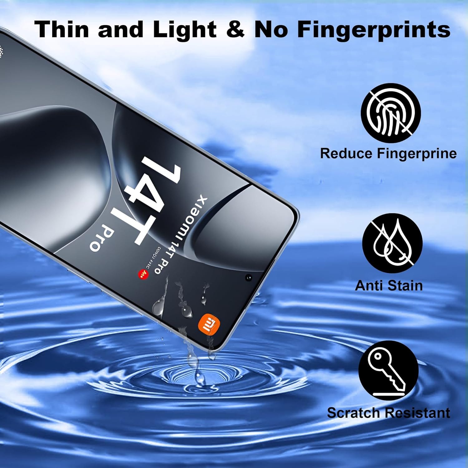 CLM-Tech Displayschutzglas 2X für Xiaomi 14t / Xiaomi 14t Pro, Panzerglas Folie - Anti-Fingerabdruck und kratzfest -, 2 Stück, Kristallklar