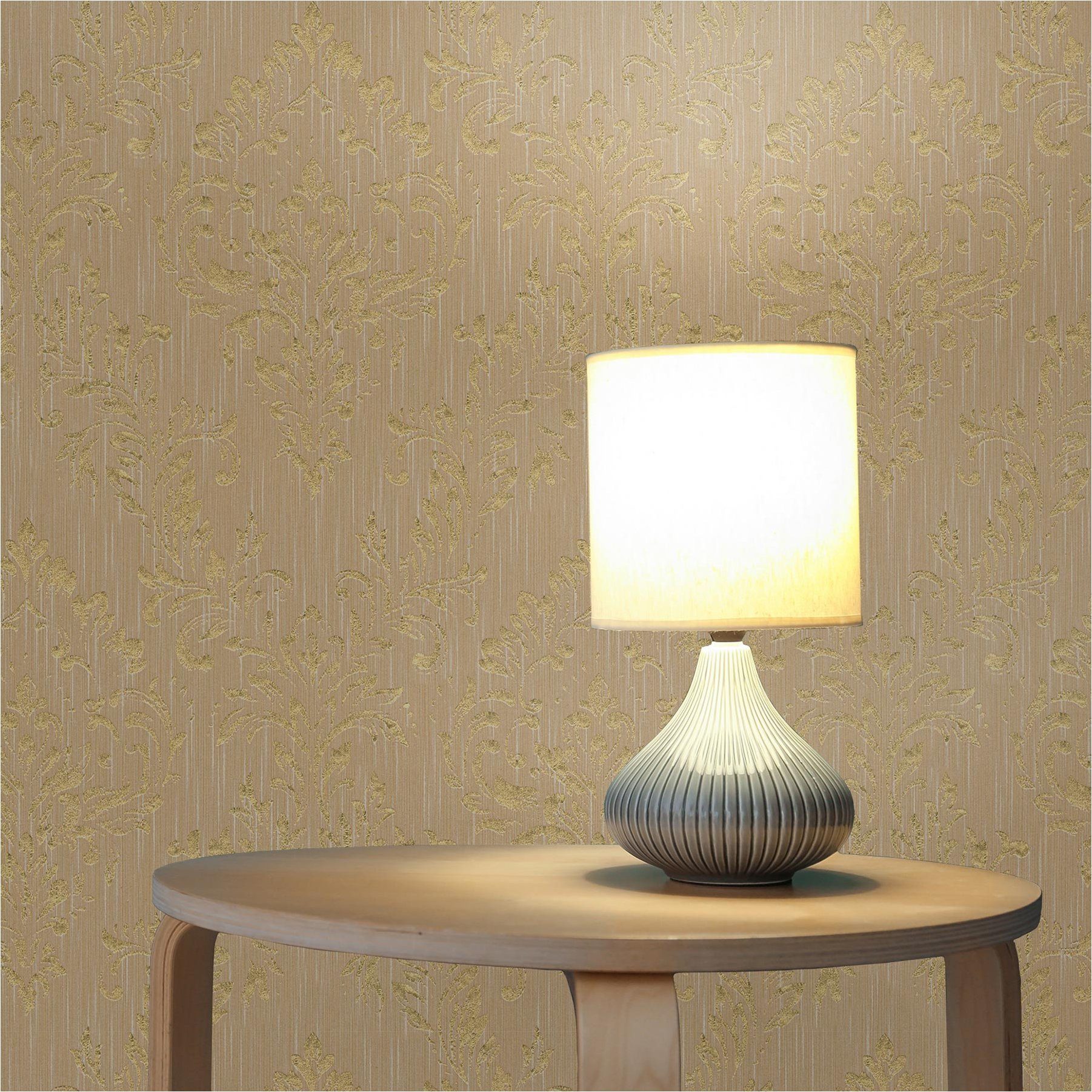 Vliestapete Tapete Barock Giulia M1-No.2178, Vliestapete, Gold, Beige, Ornamen