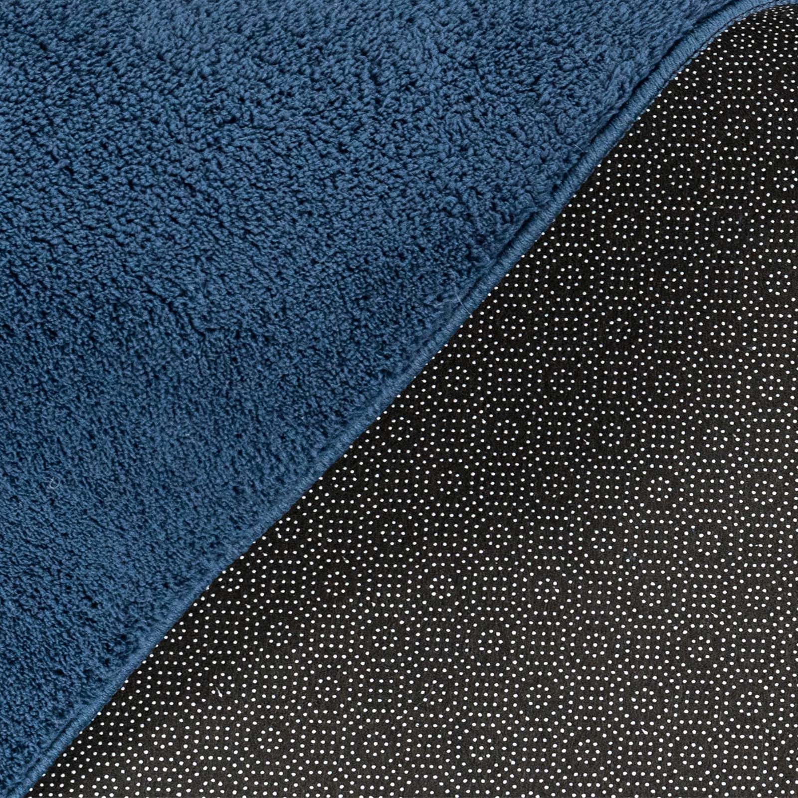 TaraCarpet Teppich Fiona Uni Kurzflor-Teppich, waschbar und supersoft, rechteckig, Höhe: 14 mm, 14 mm Kurzflor, rechteckig, Farbe Blau, Größe 50x80 cm – Bild 4 von 5