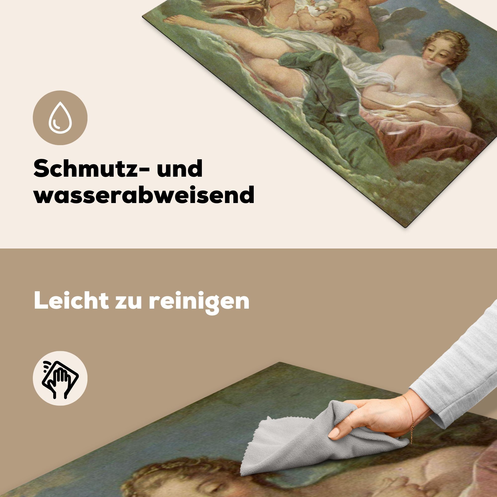 MuchoWow Herdblende-/Abdeckplatte Die Geburt 83x51 tlg), Ceranfeldabdeckung, Boucher, für Francois cm, küche von Venus Vinyl, (1 der Gemälde Arbeitsplatte 