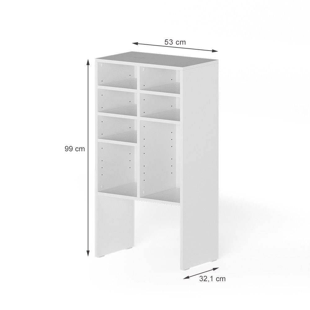 Vicco Schuhregal Hermia, Weiß, 53 x 99 cm mit 7 offenen Fächern, 1-tlg.