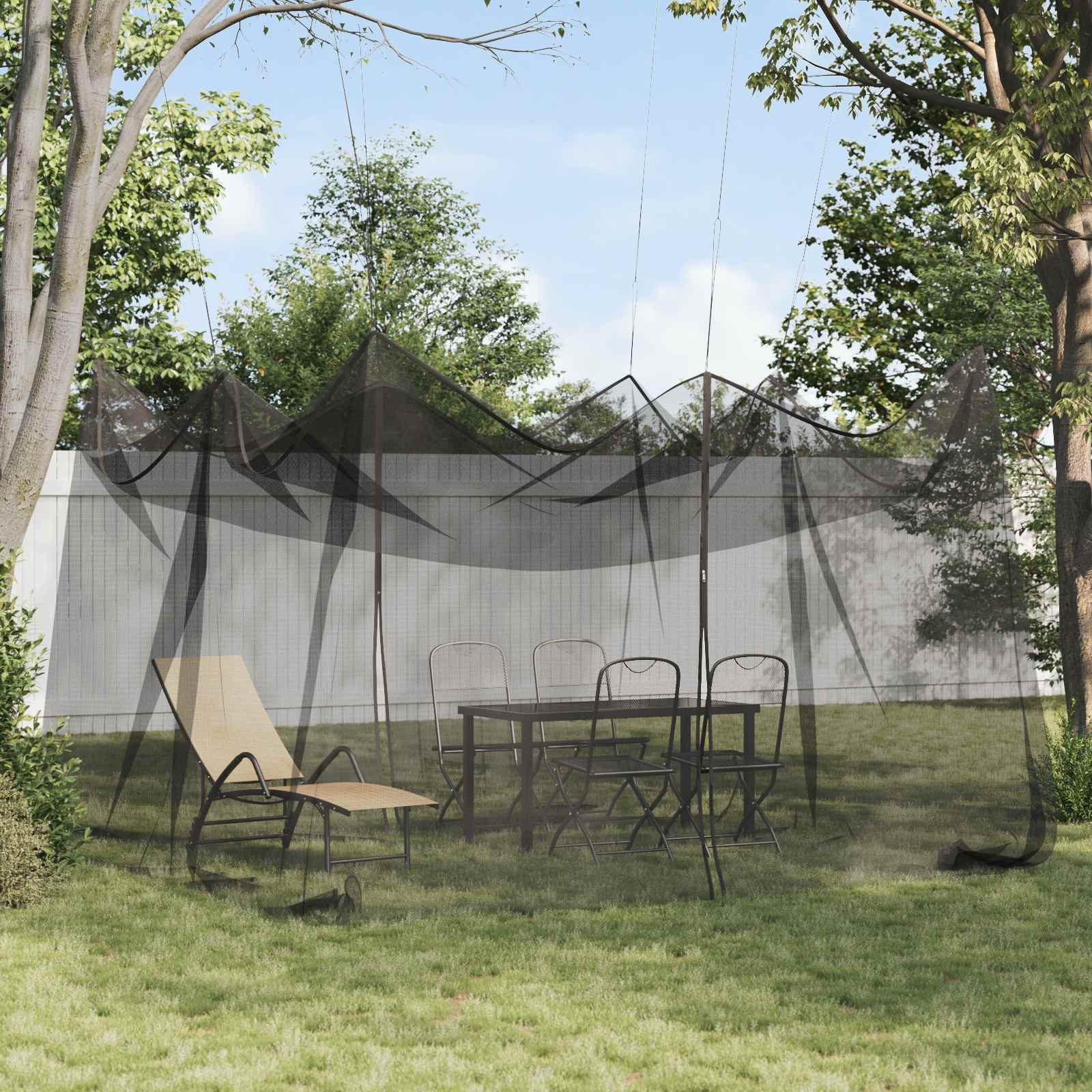 vidaXL Moskitonetz Garten Moskitoschutznetz 220 Mesh Schwarz 4 x 4 x 2,5 m (1 St)