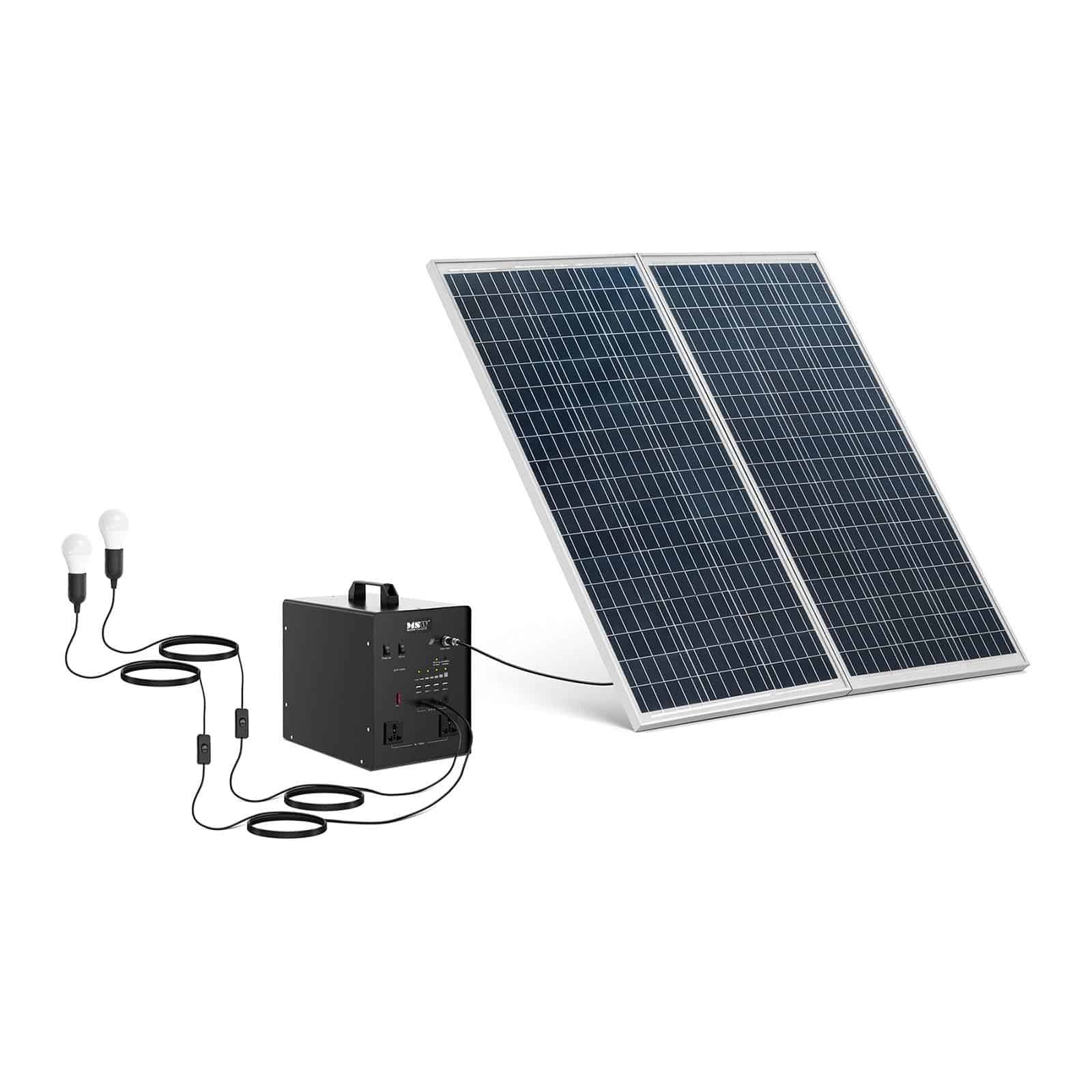 MSW Solaranlage Powerstation mit Solarpanel 1000W 5/12/230V und Wechselrichter