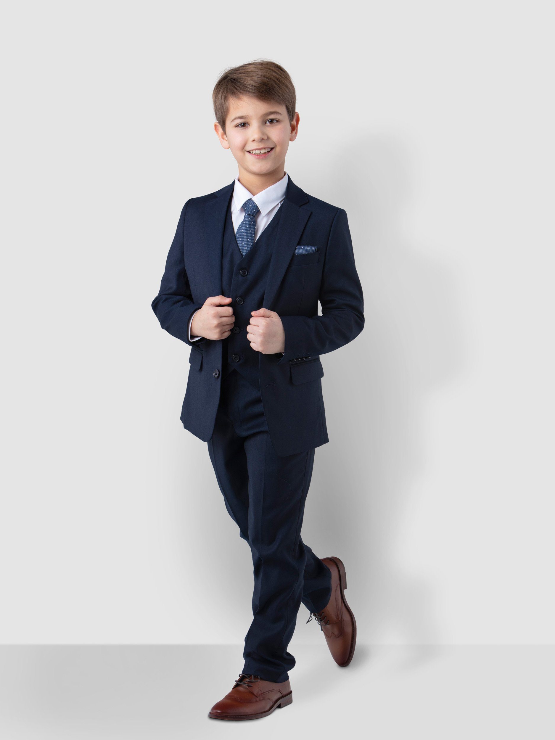 SANDER STELLAN Kinderanzug Luxuriöser Jungen Anzug, 6-teilig, in Dunkelblau (6-teilig) festlich, elegant – Bild 3 von 5