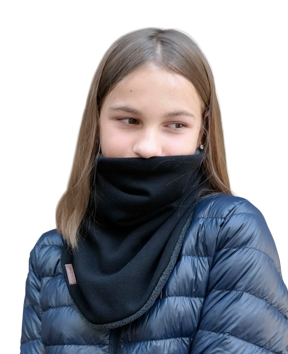 Klettverschluß Hilltop und Schwarz Fleece mit Polar Fleeceschal Dreieckhalstuch Kinder Bandana,