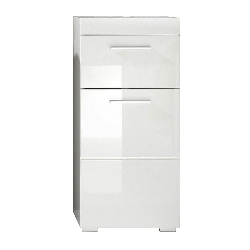 trendteam Unterschrank Spiegelschrank Badschrank Waschbeckenunterschrank Weiß 37x79x31cm