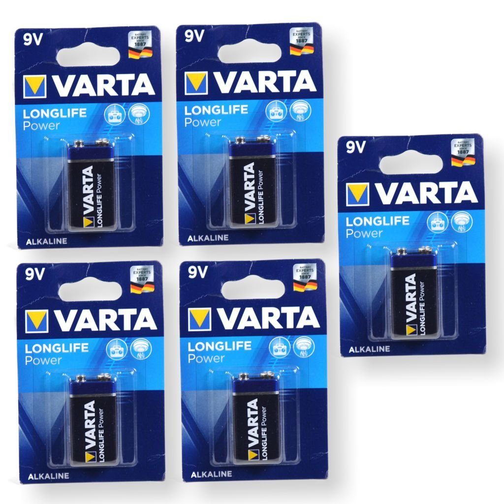 High Batterie 9V Block 5 Stück Energy VARTA Varta