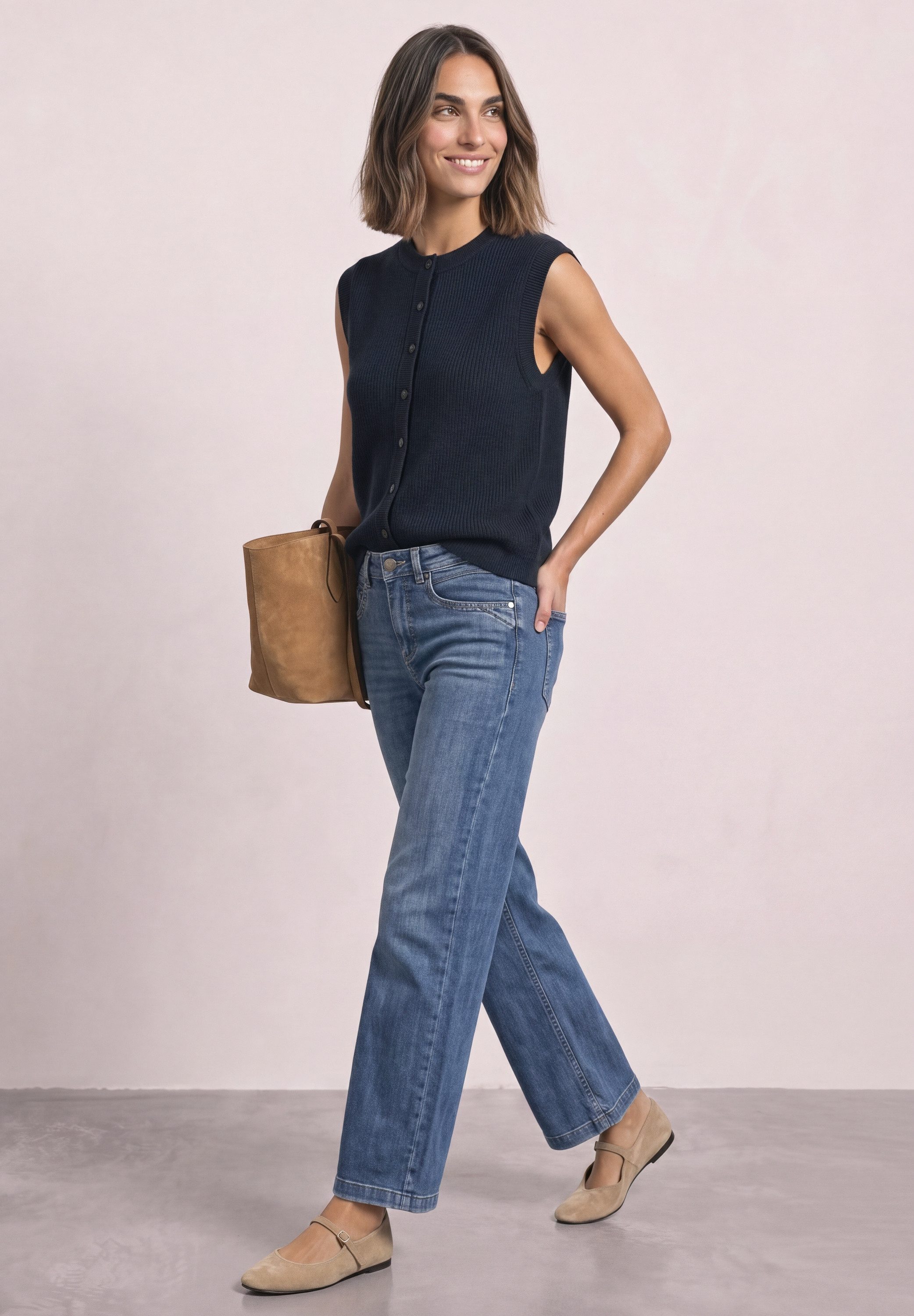 STREET ONE Kurzweste aus softem Materialmix
