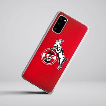 DeinDesign Handyhülle 1. FC Köln Offizielles Lizenzprodukt EffZeh 1. FC Köln rot, Samsung Galaxy S20 Silikon Hülle Bumper Case Handy Schutzhülle