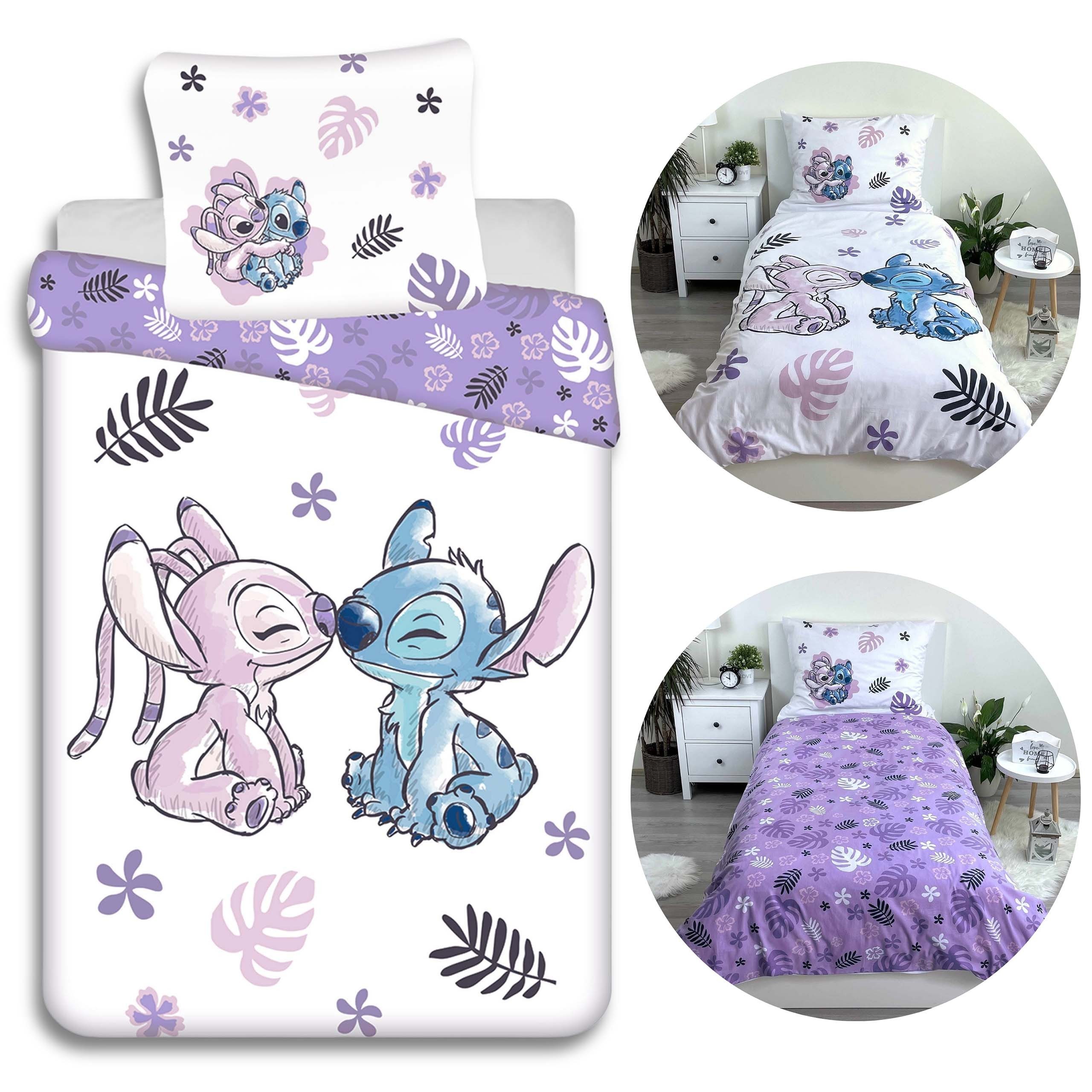 Kinderbettwäsche DISNEY Stitch Kinder Wendebettwäsche, 100% Baumwolle, 160x200 cm