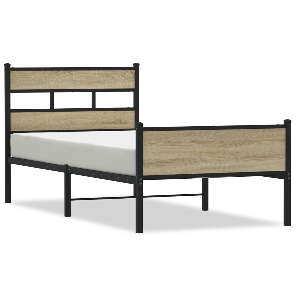 vidaXL Bett Bettgestell ohne Matratze Sonoma-Eiche günstig online kaufen