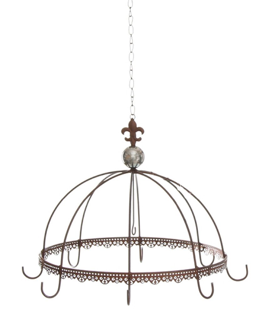 LB H&F Lilienburg Hängedekoration Deckenkranz Deckenhänger Kräuterhänger Kräuterkranz Ring (Metall Landhaus Shabby Antikstil Nostalgie Barock Speckring Speckkrone Wurstkrone Topfhänger Küchenkrone Deckenring), zum aufhängen Hängekranz Hängering Dekoring Metallring Küchenhänger