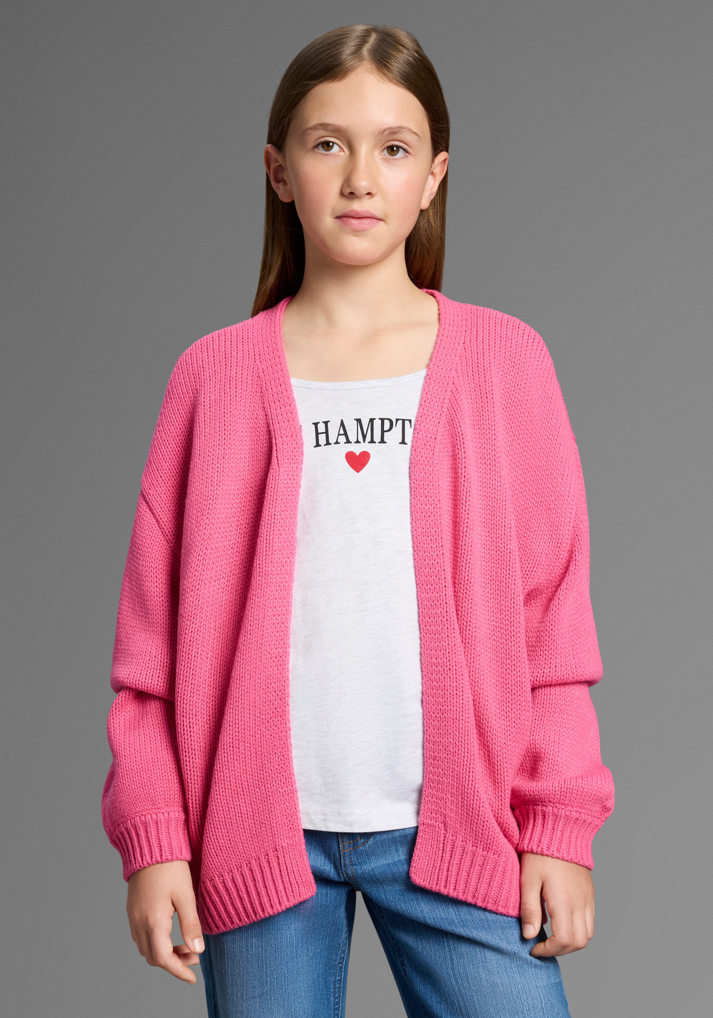 Bruno Banani Strickjacke Cardigan, Strickjacke in offener weiter Form Für TEENS. Lockerer, weicher Strick. Reduzierter Preis € 20,99. Unverbindliche Preisempfehlung € 29,99, (€ 20,99 pro 1 Stk)