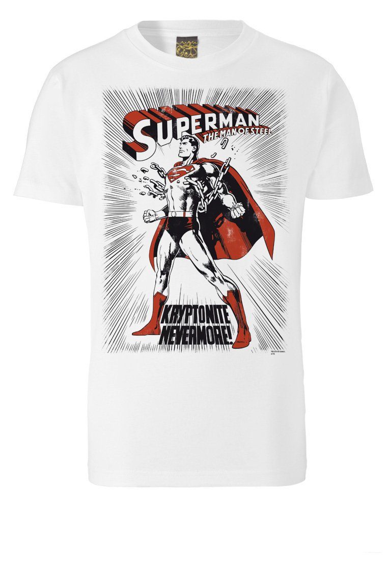 LOGOSHIRT T-Shirt SUPERMAN KRYPTONITE Frontdruck coolem mit
