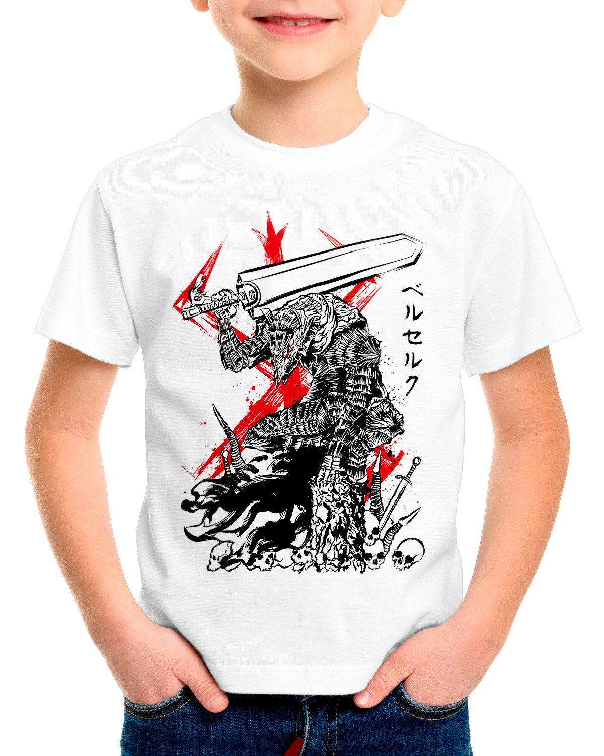 T-Shirt Mighty japan Kinder cosplay Swordsman Print-Shirt anime berserk manga style3