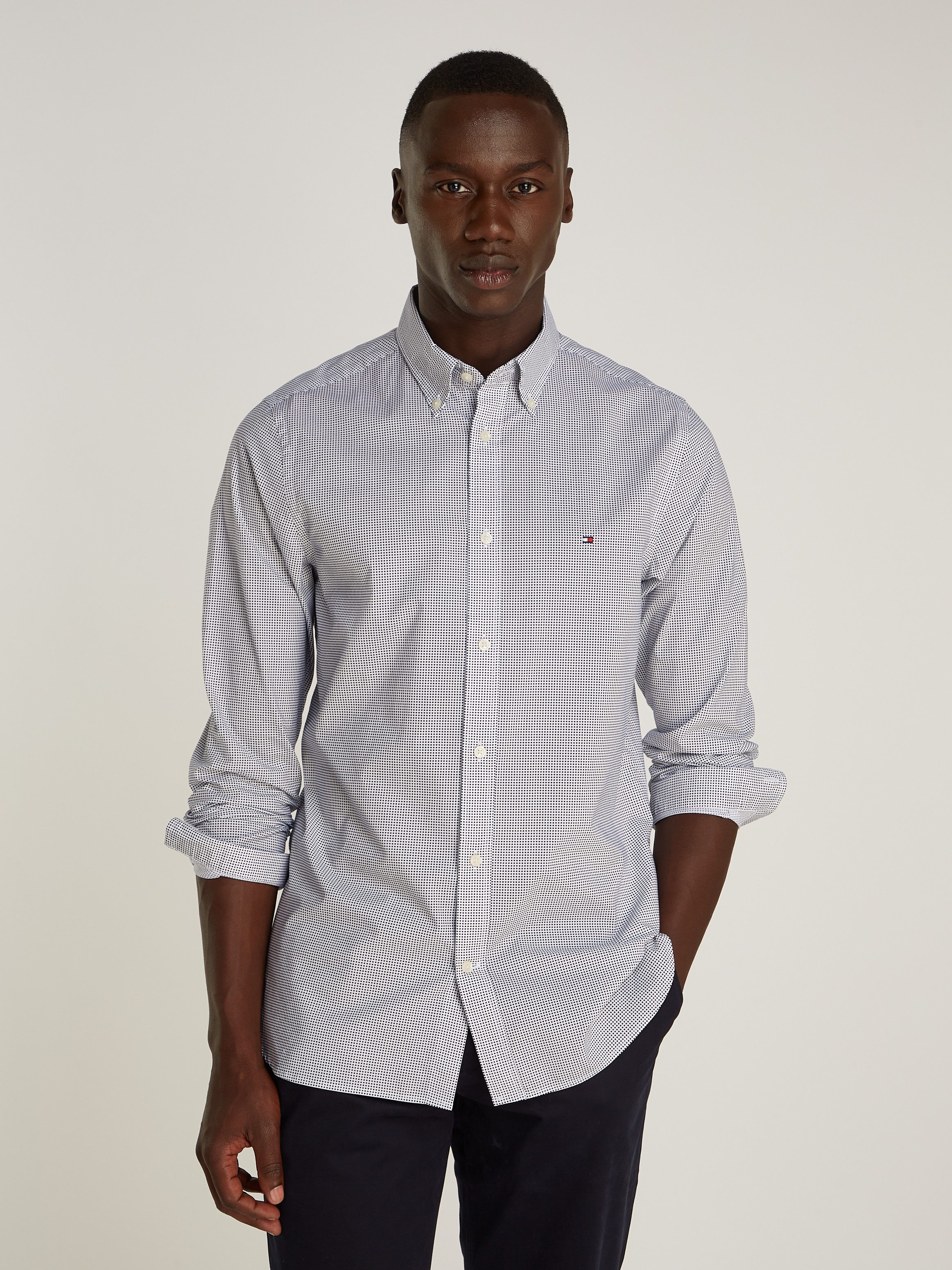 Tommy Hilfiger Businesshemd MICRO PRINT SF günstig online kaufen