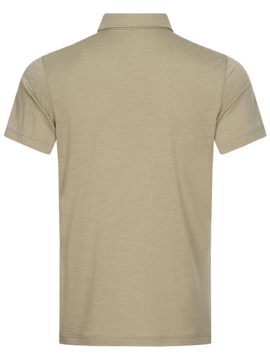 Merino SUPER.NATURAL M Merino-Materialmix Poloshirt SENECA pflegeleichter T-Shirt MELANGE POLO ROCK TRAVEL
