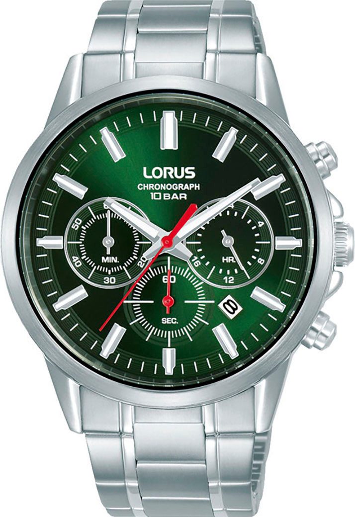 LORUS Chronograph RT375KX9, Quarzuhr, Armbanduhr, Herrenuhr, Edelstahlarmband, Stoppfunktion, Tag