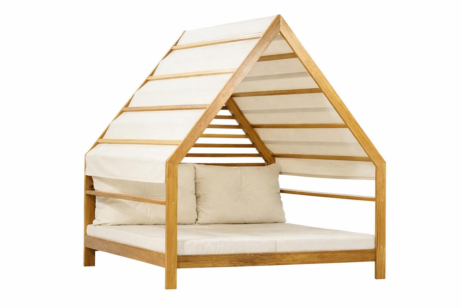 JVmoebel Gartenliege Gartenliege Moderner Stil Weiß Holzrahmen Weich Bequem Entspannend0, 3 St.