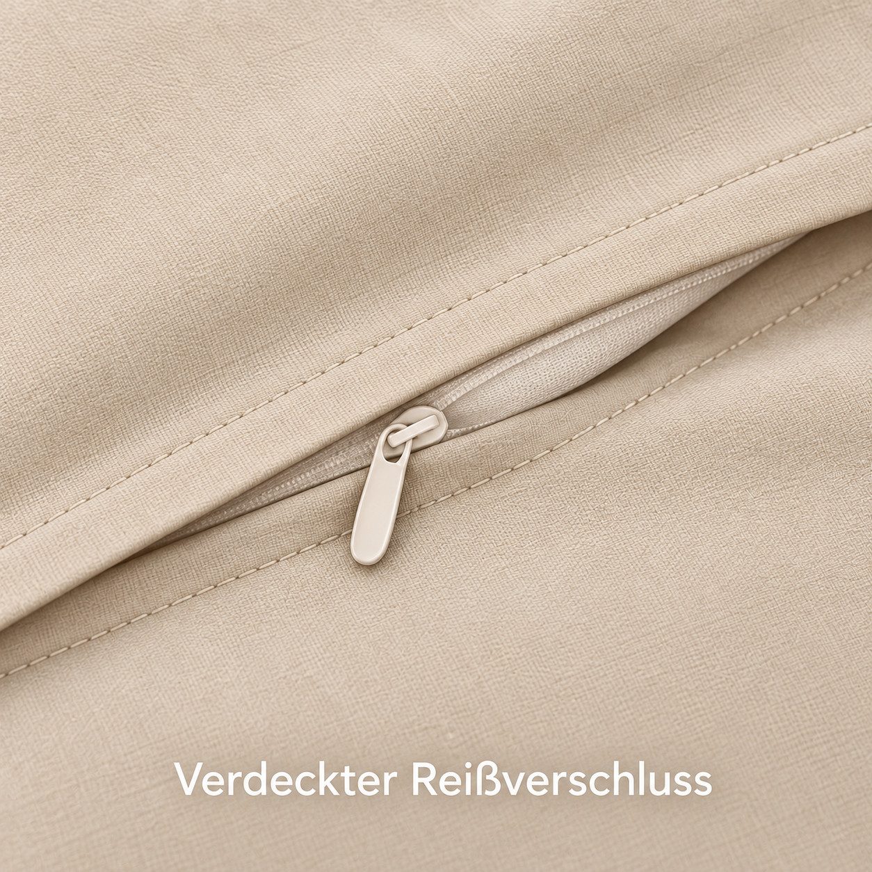 soma Bettwäsche Baumwoll-Set mit Stehsaum, 135x200 + 80x80 cm, Natur, Baumwolle, 2 teilig, 100% Baumwolle, weiche Musselin-Struktur, pflegeleicht – Bild 5 von 5