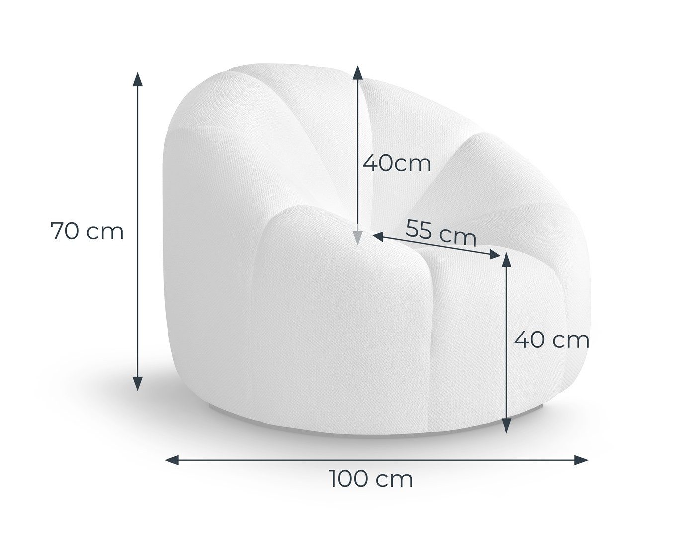 Beautysofa Loungeset Moderner stilvoller Drehstuhl + Schemel Loft, (Stoff:Bubble), B:100/H:70/T:70cm