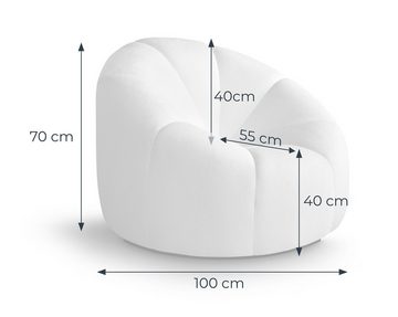 Beautysofa Loungeset Moderner stilvoller Drehstuhl + Schemel Loft, (Stoff:Bubble), B:100/H:70/T:70cm