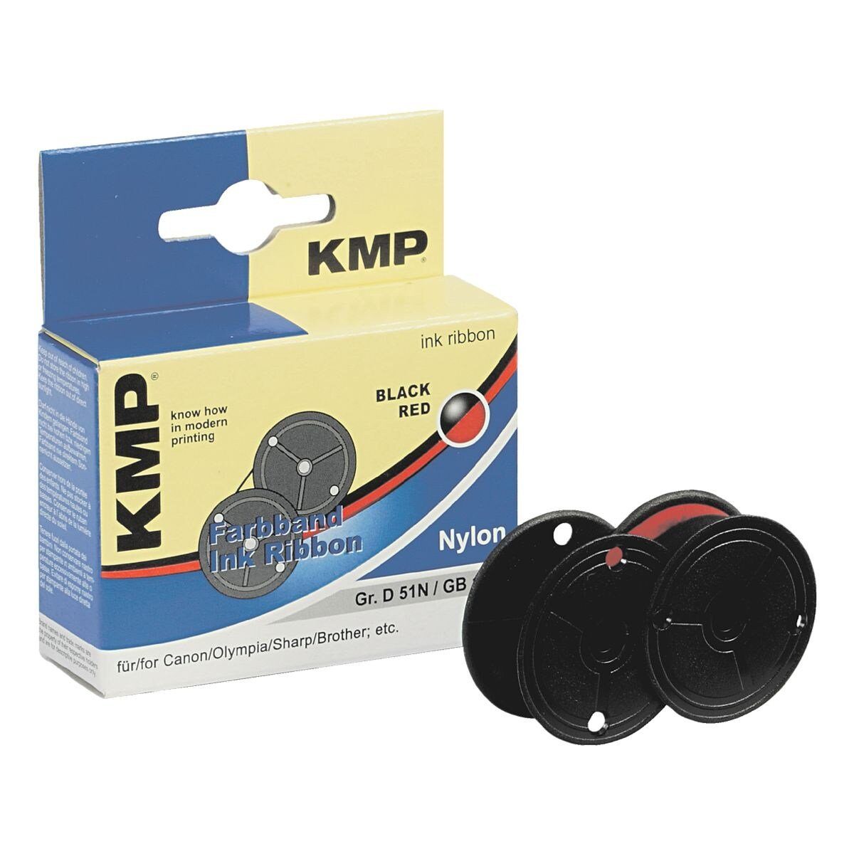 KMP Druckerband 51N SW/RT, Breite 13 mm schwarz/rot
