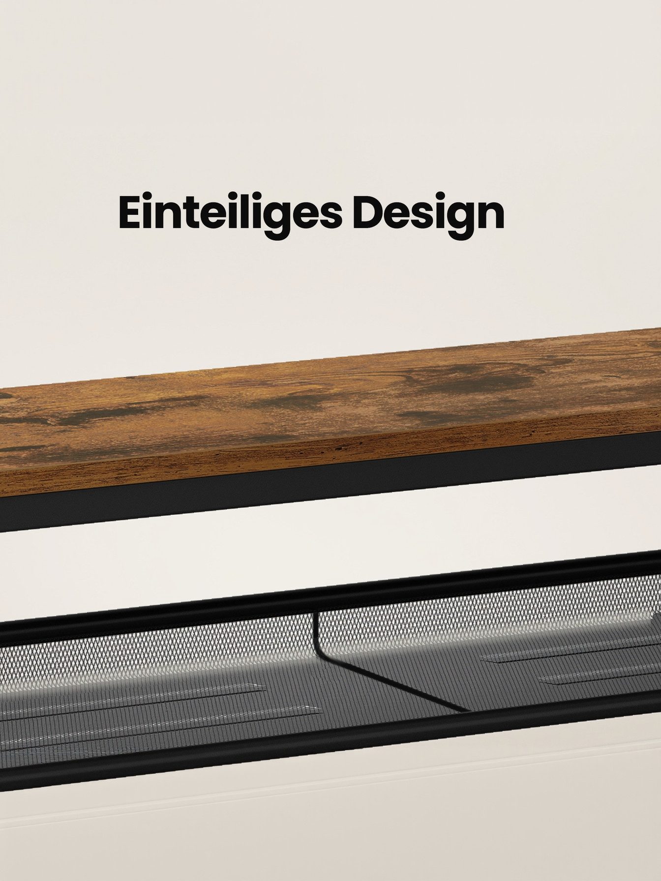 VASAGLE Schuhbank Schuhregal mit 3 Ebenen, Schuhablage im einteiligen Design, Industrie-Stil, einfache Montage, 28 x 100 x 50 cm – Bild 5 von 5