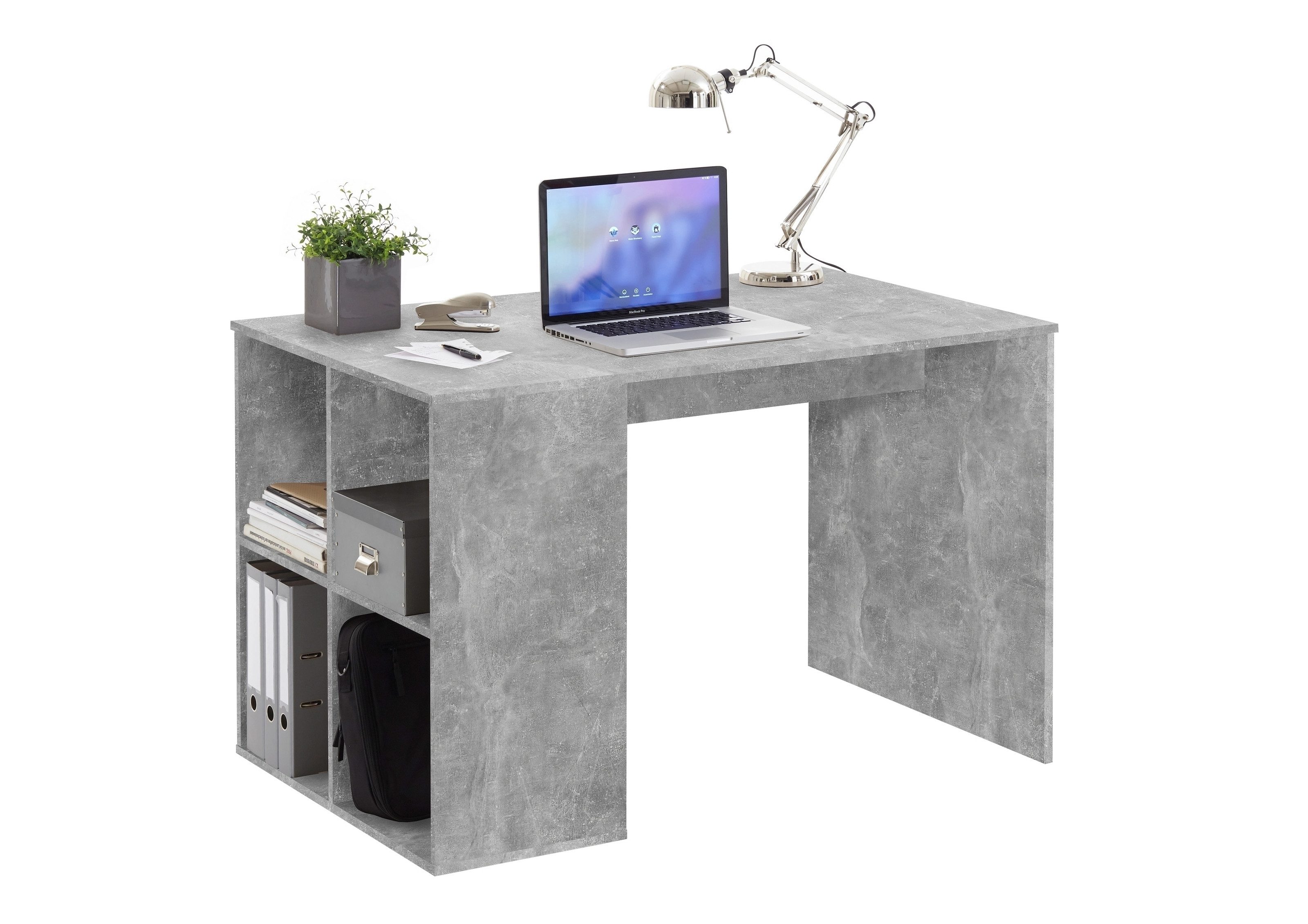 PREISBRECHER Regal-Schreibtisch GENT, in Beton LA - 117x75x73cm (BxHxT)