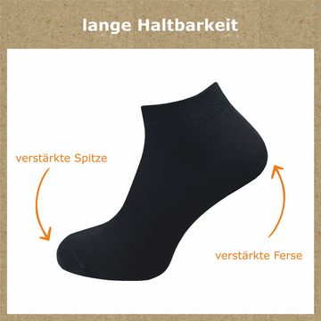 GAWILO Sneakersocken aus 100% Baumwolle für Damen in weiß & schwarz (6-Paar) ohne drückende Naht über den Zehen - atmungsaktiv - absolut blickdicht