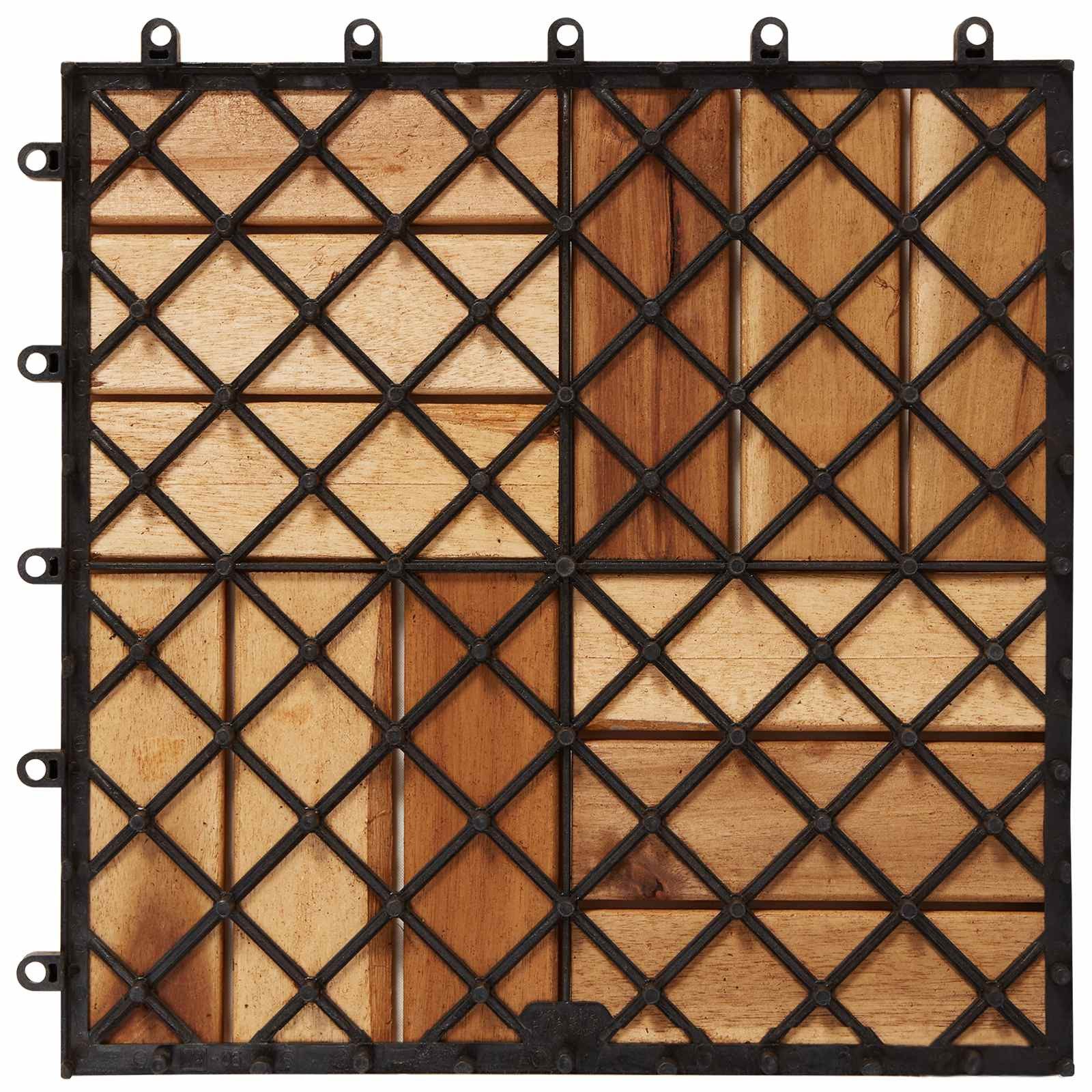 vidaXL Terrassendielen Terrassenfliese 10 stk. Braun 30 x 30 cm n-Hartholz, BxL: je 30x30 cm, (10-St)