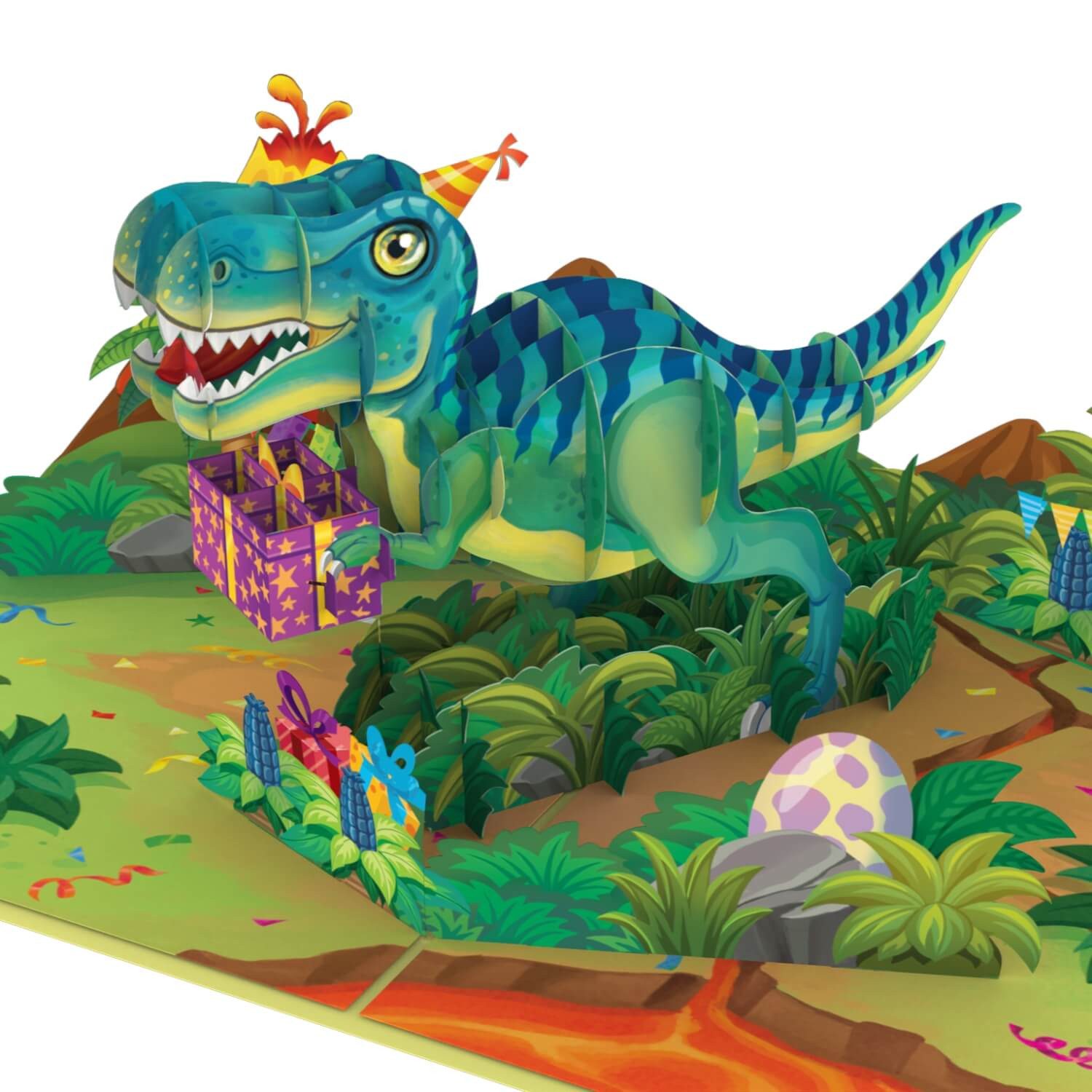papercrush Geburtstagskarte Dinosaurier Pop-Up Karte